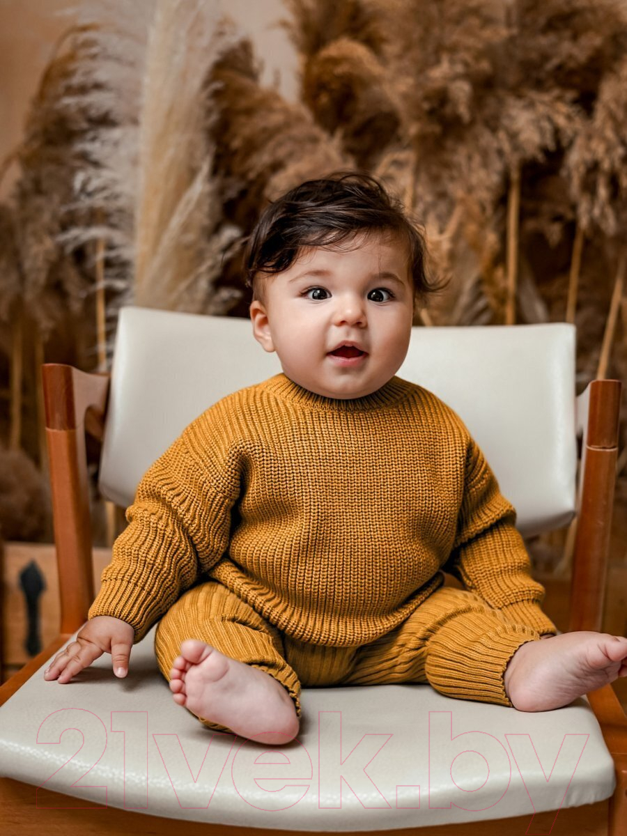 Джемпер для малышей Amarobaby Pure Love Buddy / AB-OD23-PLB26/41-98 (горчичный, р.98) — фото 6