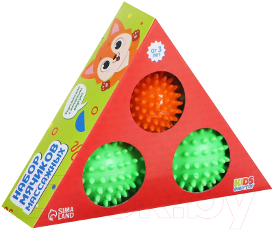 Комплект массажных мячей Onlytop Пирамидка 9192250 (2шт)
