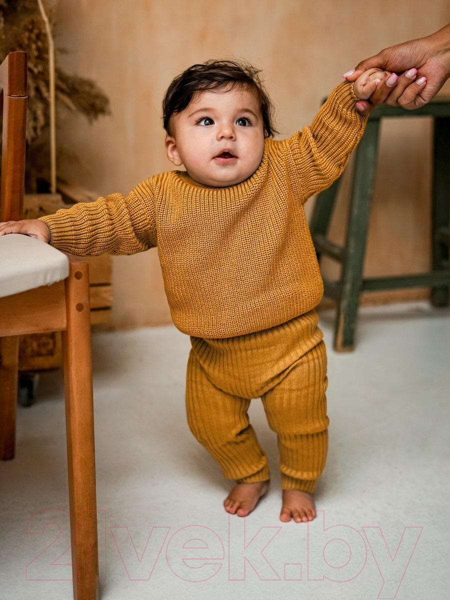 Штаны для малышей Amarobaby Pure Love Comfy / AB-OD23-PLС6/41-74 (горчичный, р.74) — фото 6