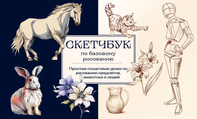 

Книга, Скетчбук по базовому рисованию, мягкая обложка