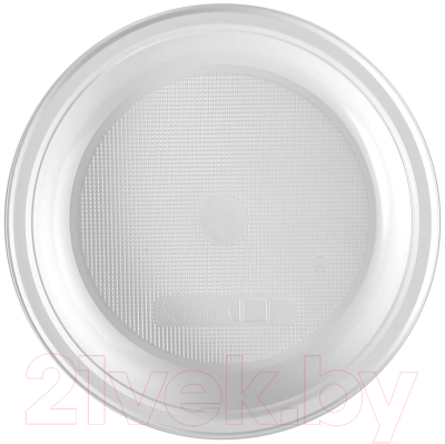 Набор одноразовых тарелок Комус Эконом / 1249466 (100шт, белый)