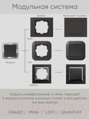 Рамка для выключателя Ovivo Grano 400-170000-226 (черный)
