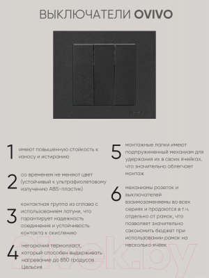 Выключатель Ovivo 600-000217-254 (черный)