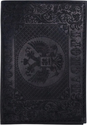 Обложка на паспорт Poshete Герб / 676-1/12G-211-BLK (черный) - 