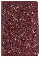 Обложка на паспорт Poshete Цветы / 681-OP0100102-BRD (бордовый) - 