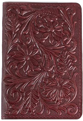 Обложка на паспорт Poshete Цветы / 681-OP0100102-BRD (бордовый)