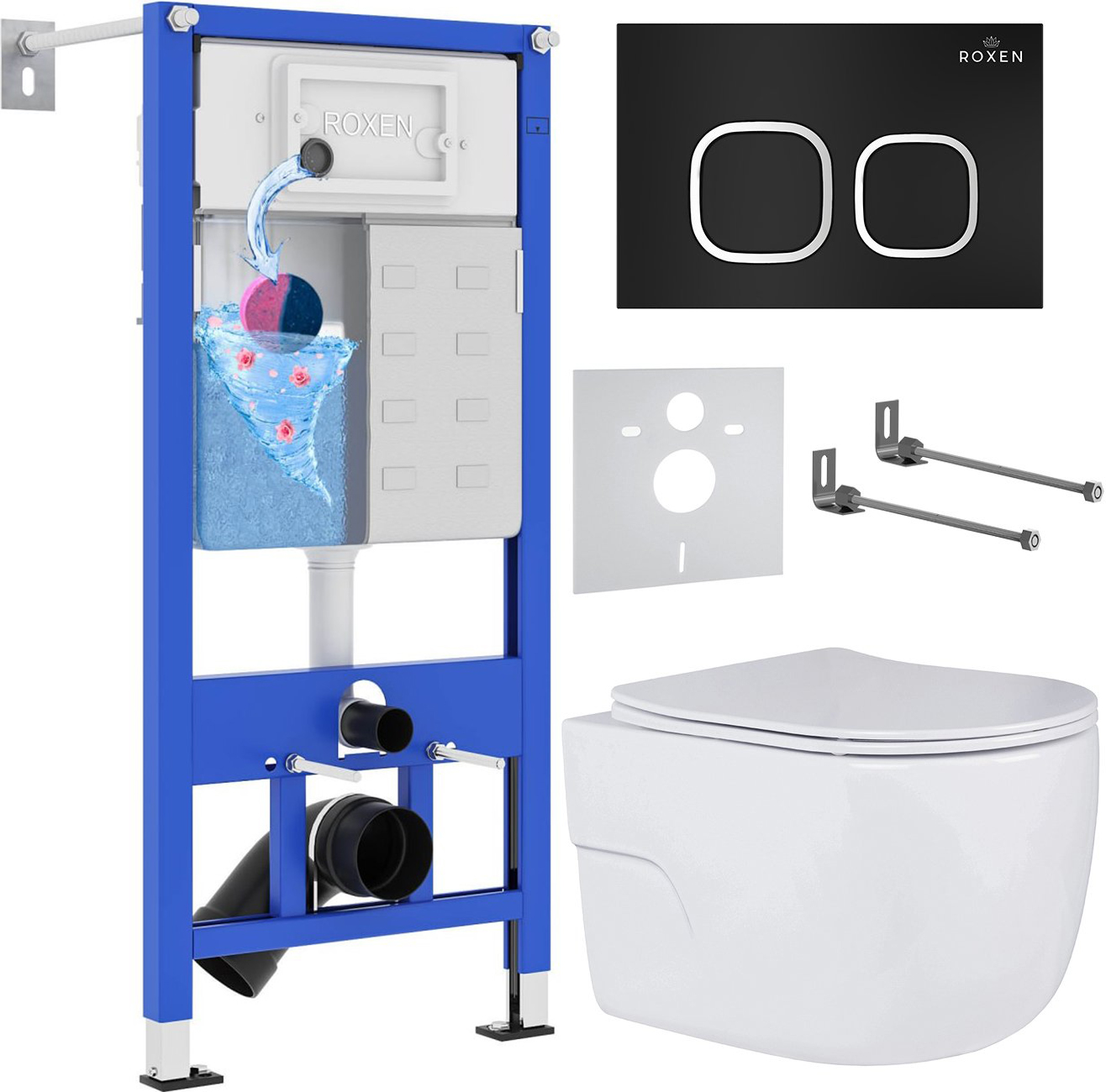 Инсталляция с унитазом подвесным Roxen StounFix Slim 545591