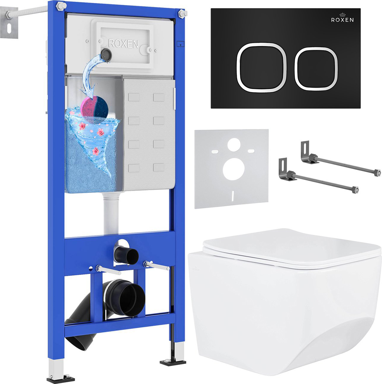 Инсталляция с унитазом подвесным Roxen StounFix Dual Fresh 545698