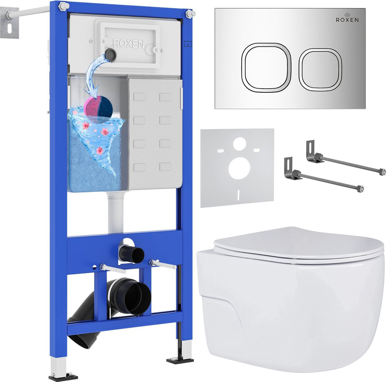 Инсталляция с унитазом подвесным Roxen StounFix Slim 551921