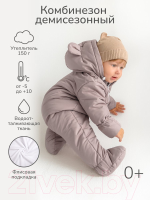 Комбинезон прогулочный детский Amarobaby Spring / AB-OD23-6201N-LA-68 (лавандово-серый, р.68)