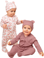 Комплект одежды для малышей Amarobaby Nature / AB-OD23-3101N/06-74 (розовый/сердечки, р.74) - 