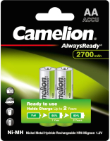 Комплект аккумуляторов Camelion AA-2700-BP2 Always Ready (2шт) - 