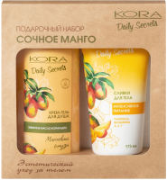 Набор косметики для тела Kora Сочное манго Интенсивное питание Сливки д/тела +Крем-гель д/д (175мл+250мл) - 