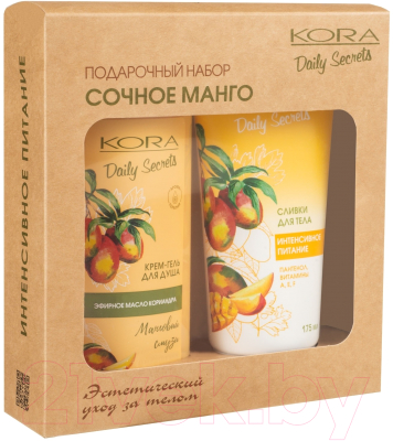 Набор косметики для тела Kora Сочное манго Интенсивное питание Сливки д/тела +Крем-гель д/д (175мл+250мл)