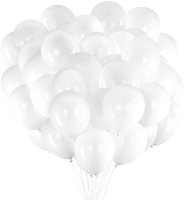 Набор воздушных шаров Brauberg Kids. Одноцветные / 591875 (100шт, белый) - 