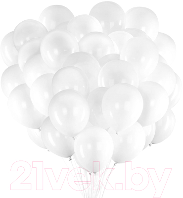 Набор воздушных шаров Brauberg Kids. Одноцветные / 591875 (100шт, белый)