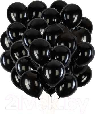 Набор воздушных шаров Brauberg Kids. Одноцветные / 591876 (100шт, черный)