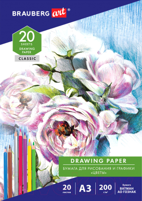 Набор бумаги для рисования Brauberg Art Classic / 114491 (20л)