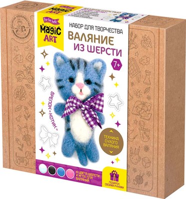 

Набор для творчества, Валяние шерстью. Брелок Котик / 04704
