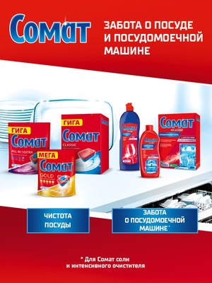 Таблетки для посудомоечных машин Сомат All in One Экстра (50шт)