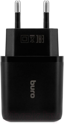 Адаптер питания сетевой Buro BUWH1 15.5W 3.1A 2xUSB / BUWH15S200BK (черный)