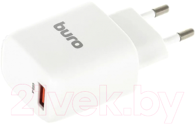 Адаптер питания сетевой Buro BUWG1 18W 3A (QC) USB-A / BUWG18P100WH (белый)