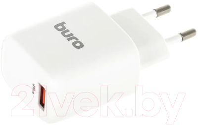 Изображение товара Адаптер питания сетевой Buro BUWG1 18W 3A (QC) USB-A / BUWG18P100WH (белый)
