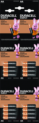 Комплект батареек Duracell Simply LR6/MN1500 (16шт)