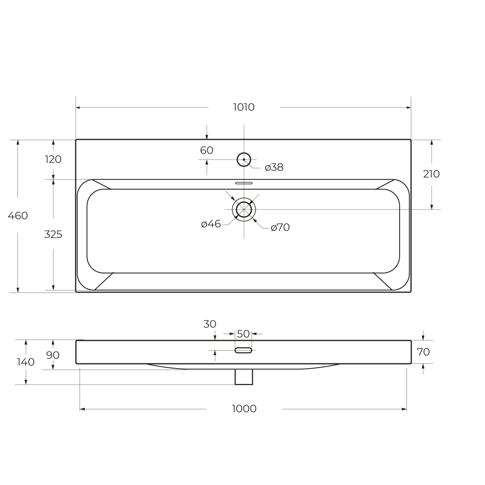 Умывальник BelBagno BB-8078-100