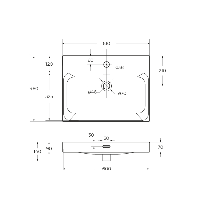 Умывальник BelBagno BB-8078-60