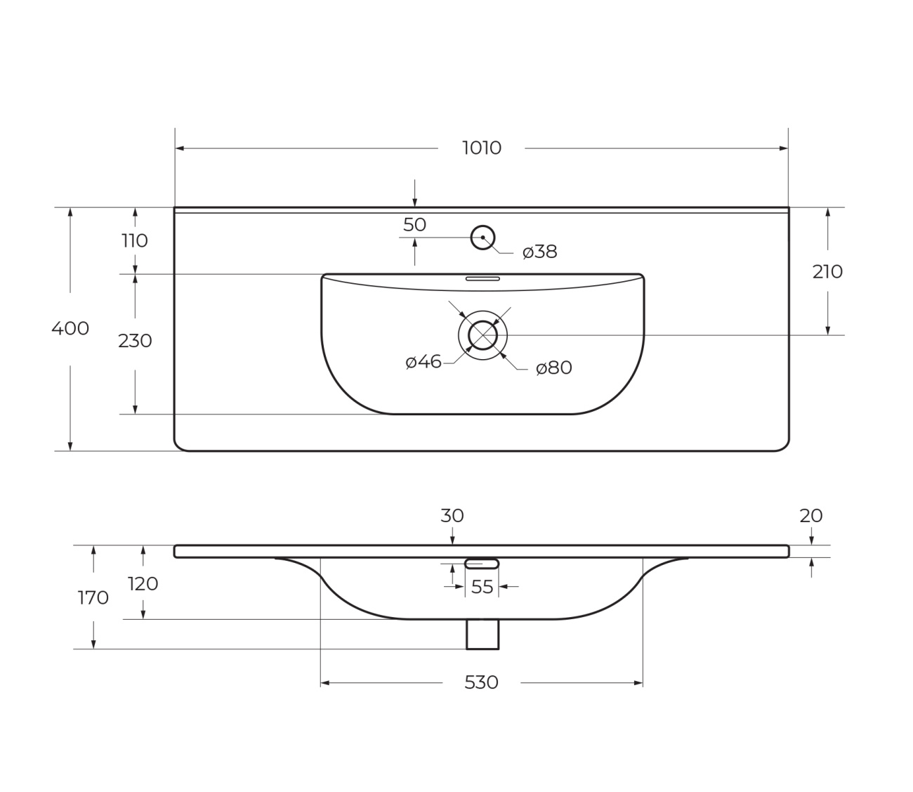 Умывальник BelBagno BB-8099-3-100