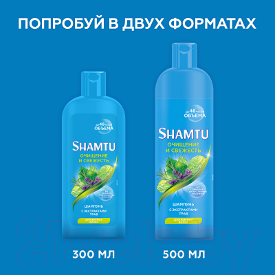 Шампунь для волос Shamtu Очищение и свежесть с экстрактами трав для жирных волос (300мл)