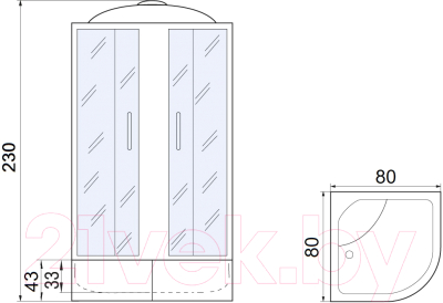 Изображение товара Душевая кабина Мономах XL 80/43 С МЗ