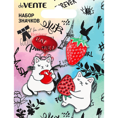 Набор значков deVente Cat Me! / 8092117 (4шт) - 