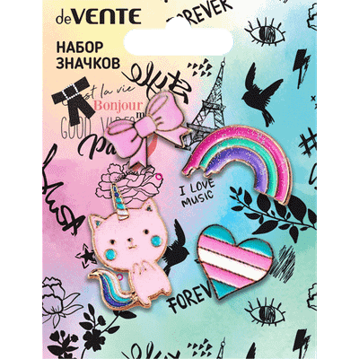 Набор значков deVente Kitty / 8092114 (4шт) - 