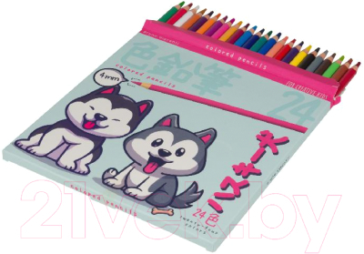 Набор цветных карандашей Bruno Visconti Kawaii Animals / 30-0129 (24цв)