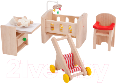Комплект аксессуаров для кукольного домика Plan Toys Мебель для детской комнаты / 7329