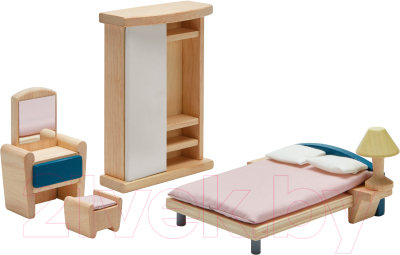 Комплект аксессуаров для кукольного домика Plan Toys Набор мебели для спальни / 7357
