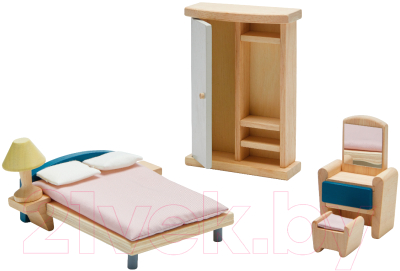 Комплект аксессуаров для кукольного домика Plan Toys Набор мебели для спальни / 7357