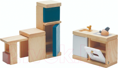 Комплект аксессуаров для кукольного домика Plan Toys Набор мебели для кухни / 7358