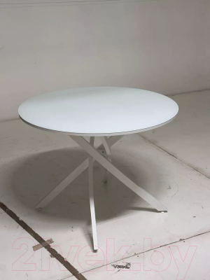 Обеденный стол M-City Дарио D100 / 464M05631 (белый стекло/белый)