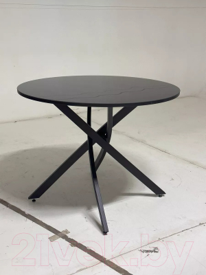 Обеденный стол M-City Дарио D100 / 464M05633 (черный стекло/черный)