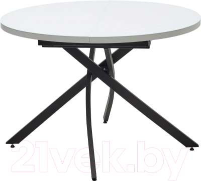 Обеденный стол M-City Дарио D110 раскладной / 464M05638 (белый стекло/черный)