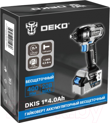 Изображение товара Аккумуляторный гайковерт Deko DKIS20 / 063-4034