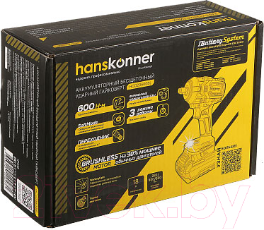 Аккумуляторный гайковерт Hanskonner HCD20600BL