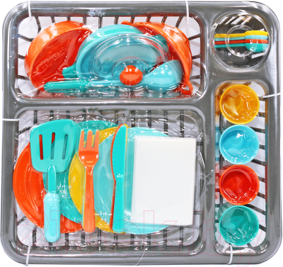 Набор игрушечной посуды Sharktoys Столовый с сушилкой / 1001010
