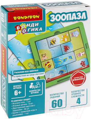 Игра-головоломка Bondibon БондиЛогика Зоопазл / ВВ6336