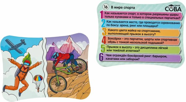 Настольная игра Bondibon Умная сова. Учимся, сравнивая. В мире спорта / ВВ6162