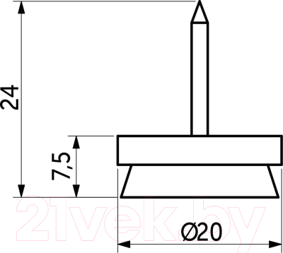 Набор подпятников для мебели AKS С гвоздем и фетром (10шт, белый)