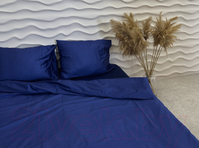 Комплект постельного белья Lilia КПБс 1.5-спальный (сатин/синий)